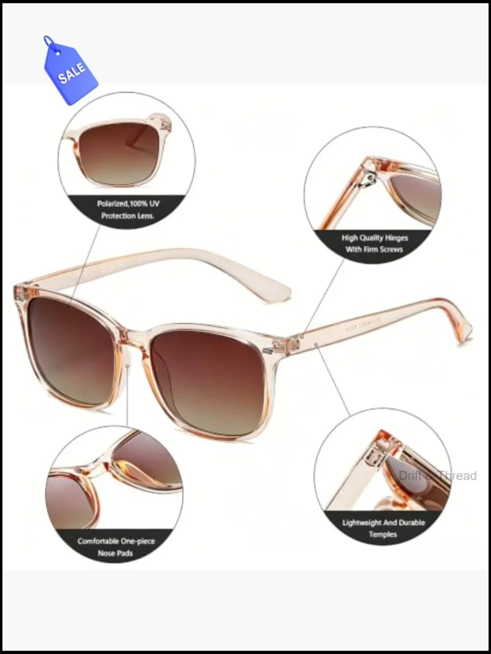 Polarized Sunglasses for Women Retro UV400 Protection Lightweight